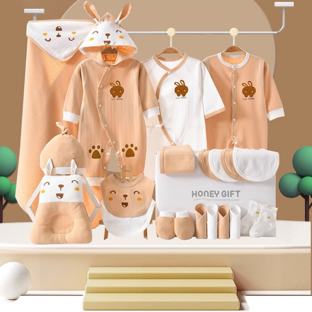 Adorable Baby Gift Set with Animal Theme 100% Pure Cotton